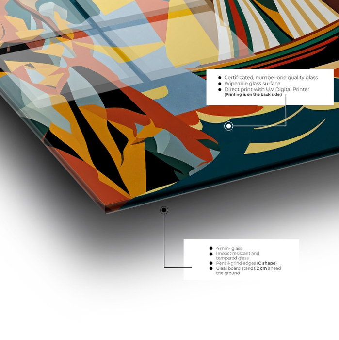 Wallity Cuadro decorativo de cristal templado Multicolor 50 x 70 cm